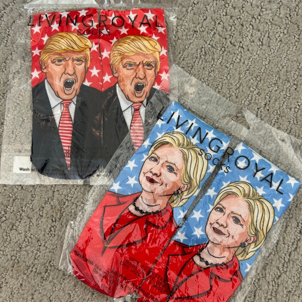 Living Royal Trump and Hillary Clinton Socks
